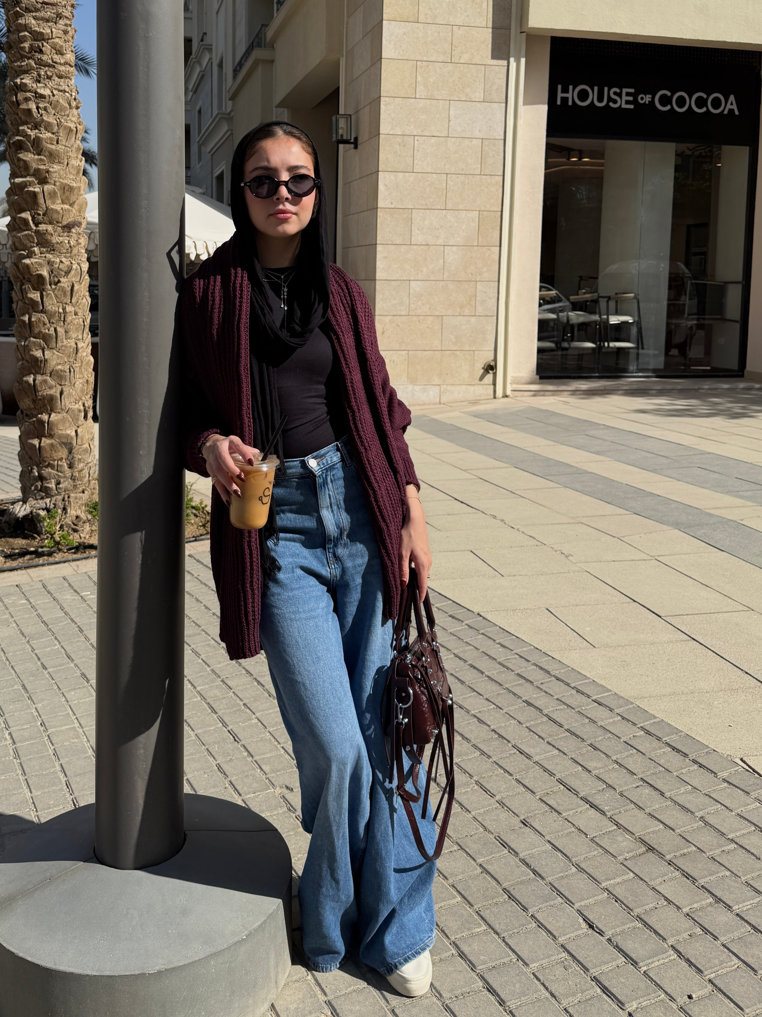 The Warm Hug Knit Cardigan in Burgundy