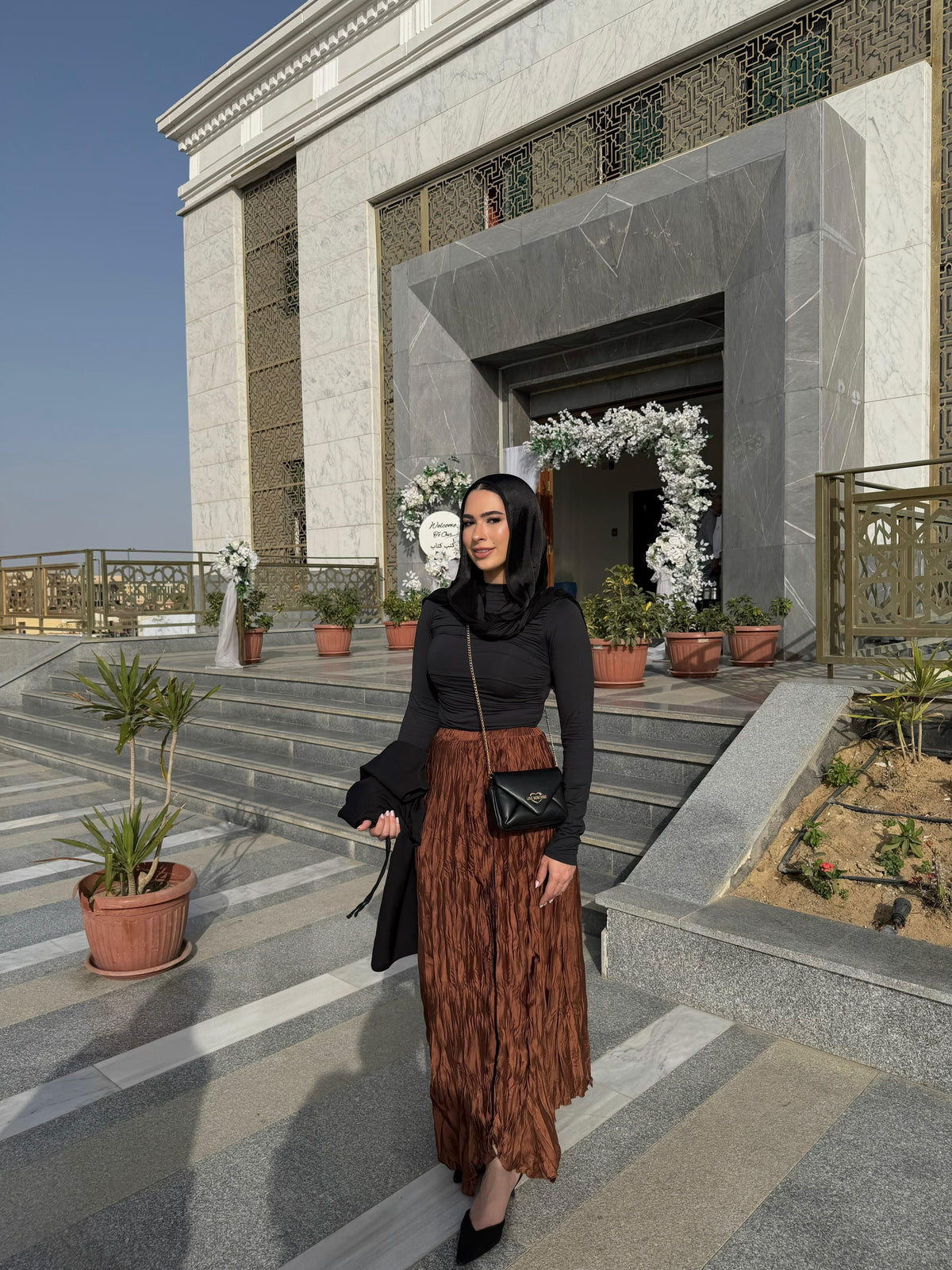 Anne Crushed skirt in Brown