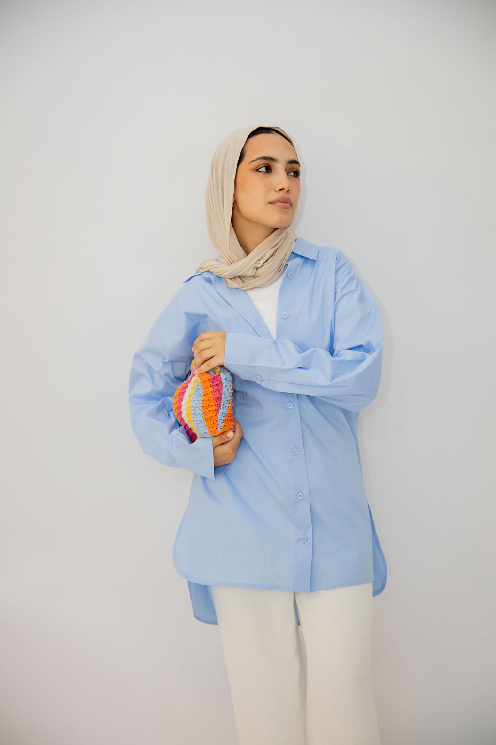 Daily Poplin shirt in baby blue