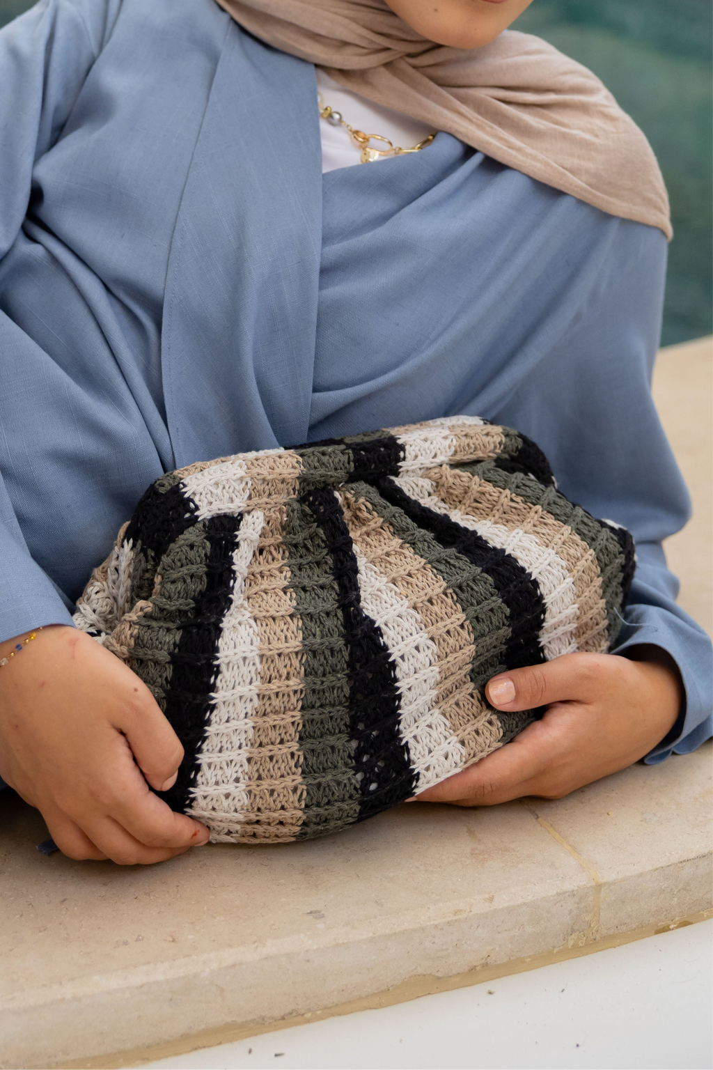 Neutral Woven Clutch