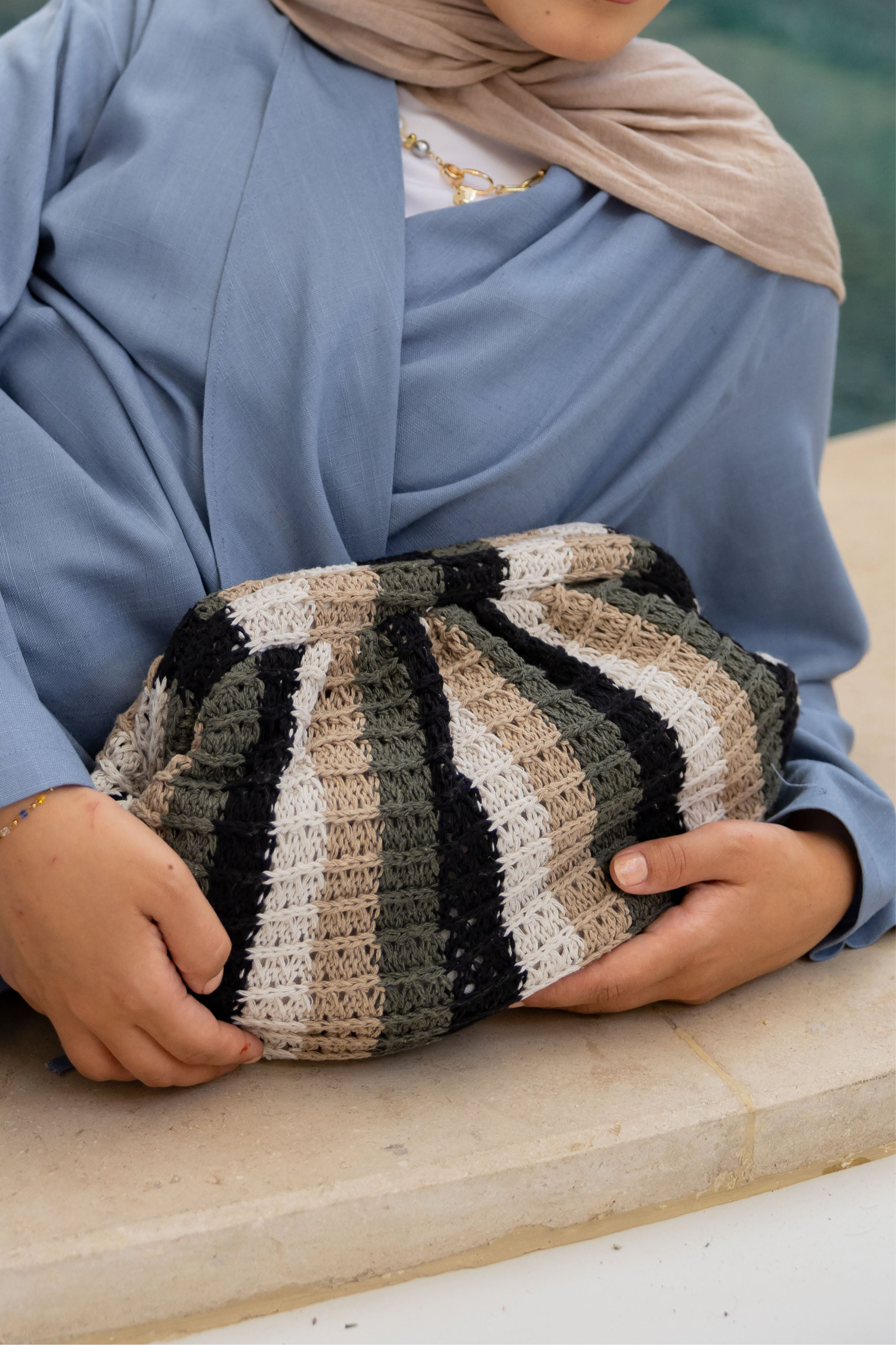 Neutral Woven Clutch