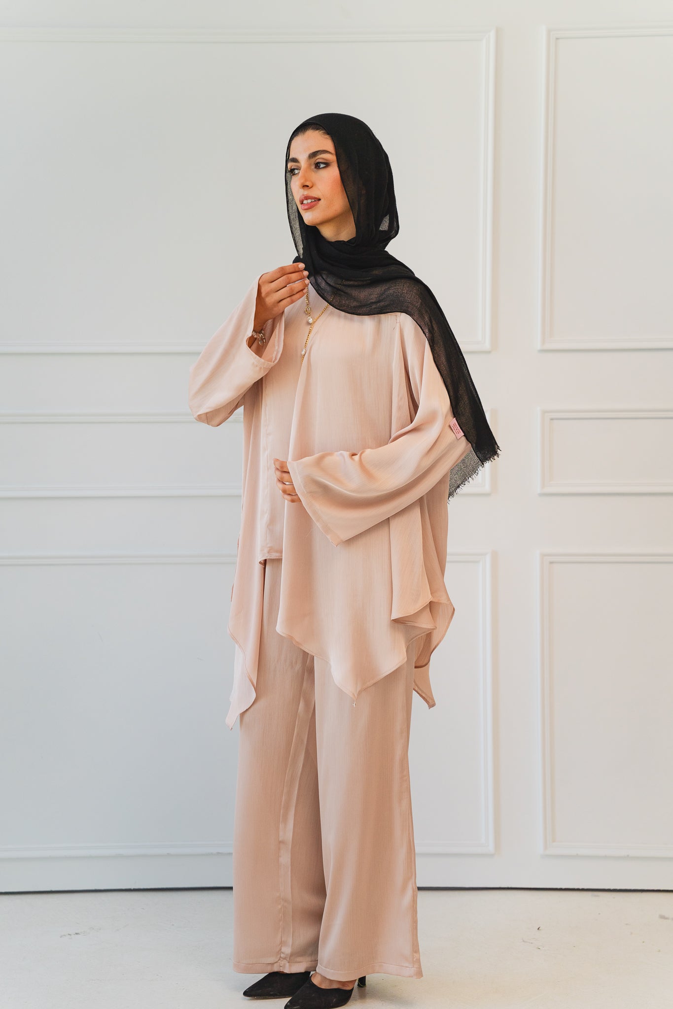 Luxe Drapped Set in Champagne