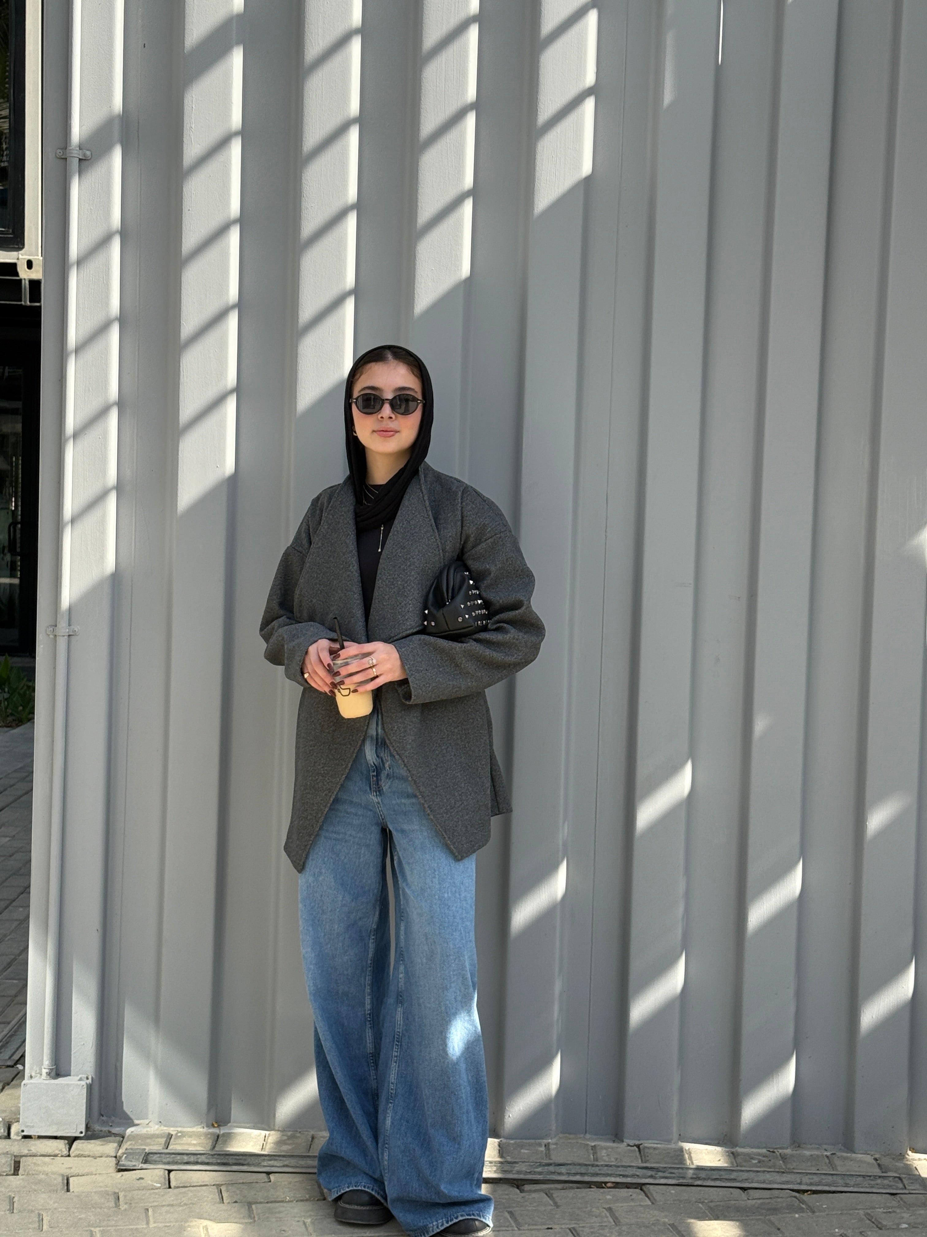 The Wrap Grace Coat in Dark grey