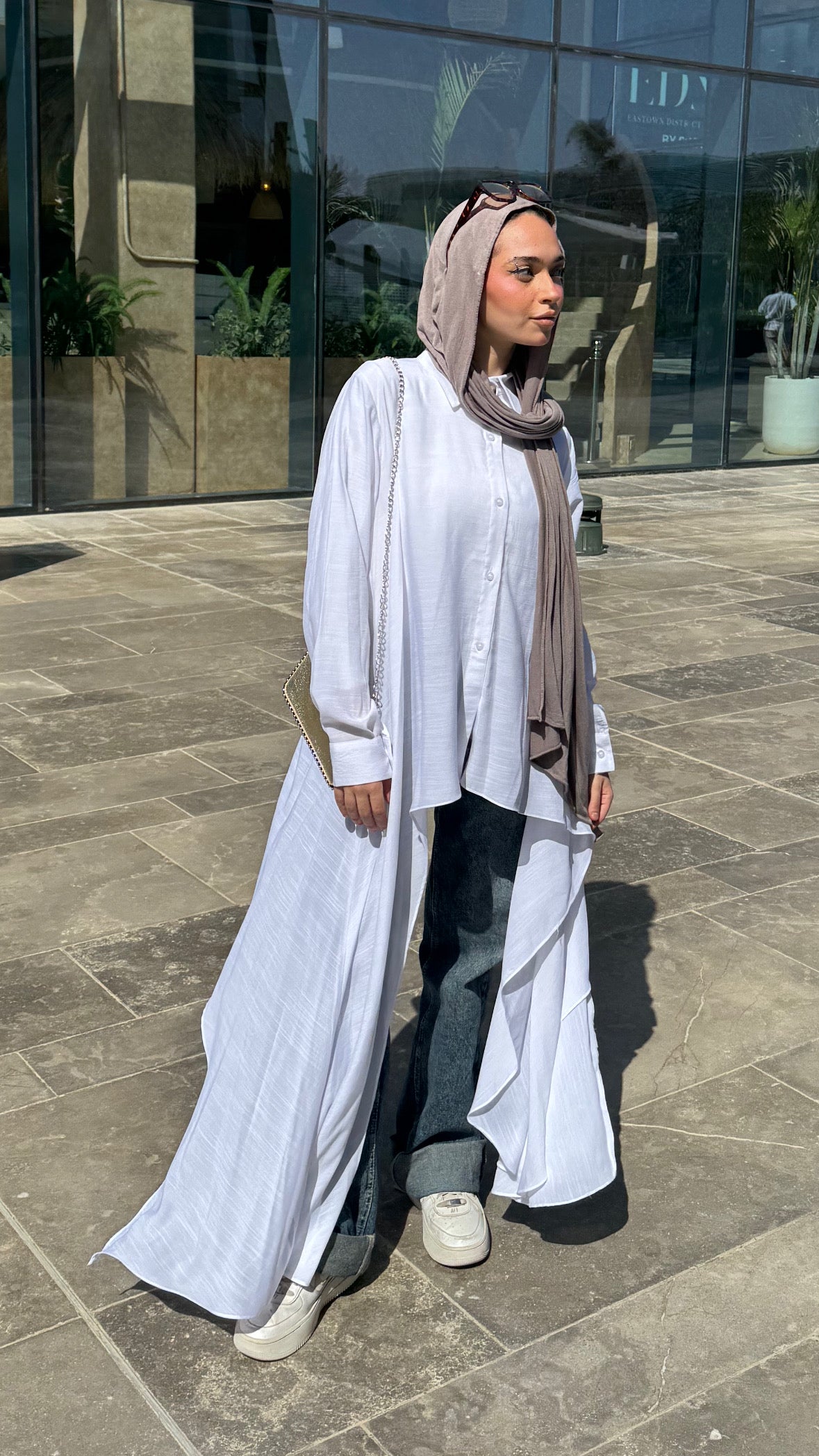 Draped Asymmetrical Top in White