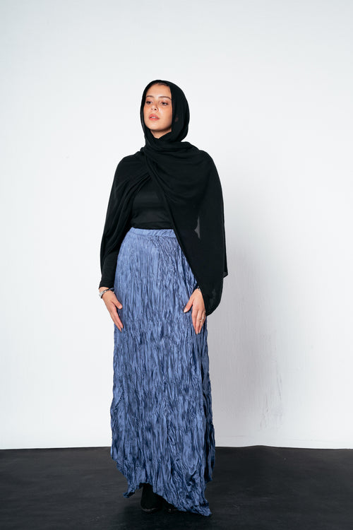 Anne Crushed skirt in Azure blue