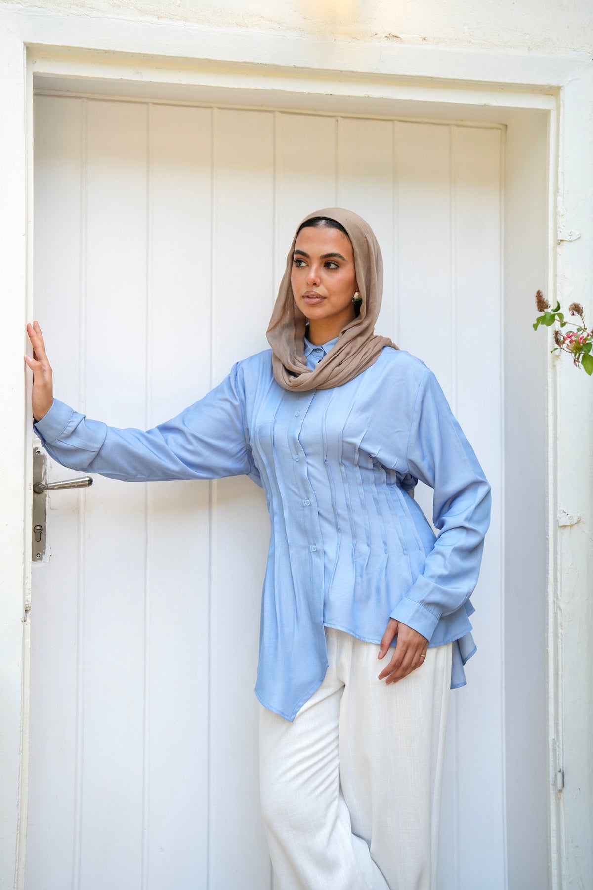 Dreamy Folds Shirt in Sky Blue