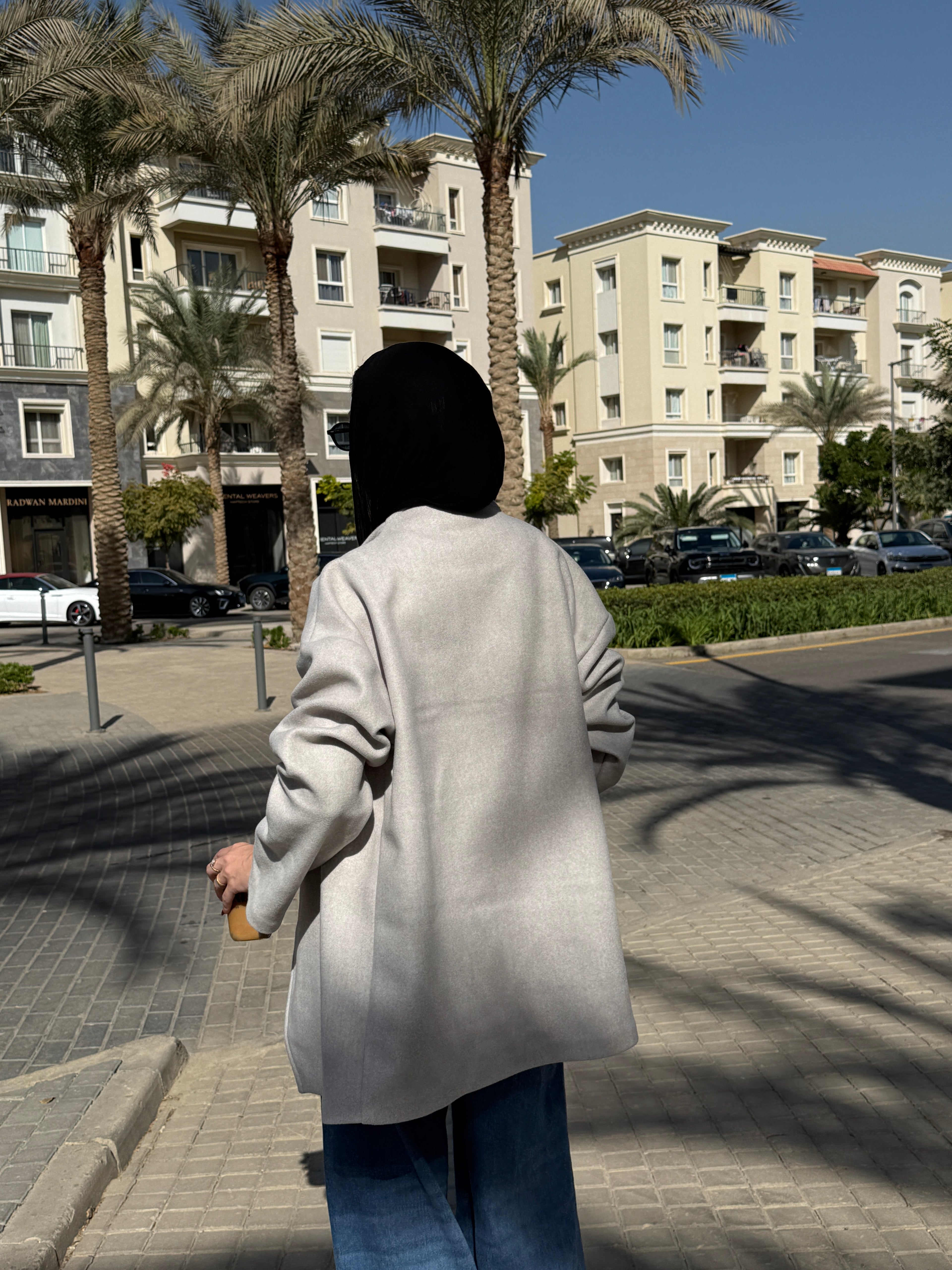 The Wrap Grace Coat in Greige