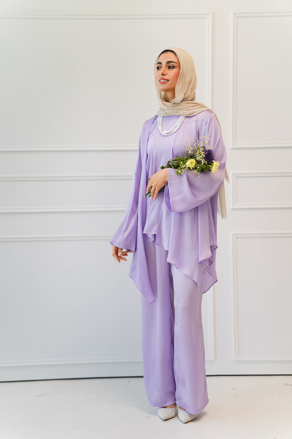 Luxe Drapped Set in Lilac