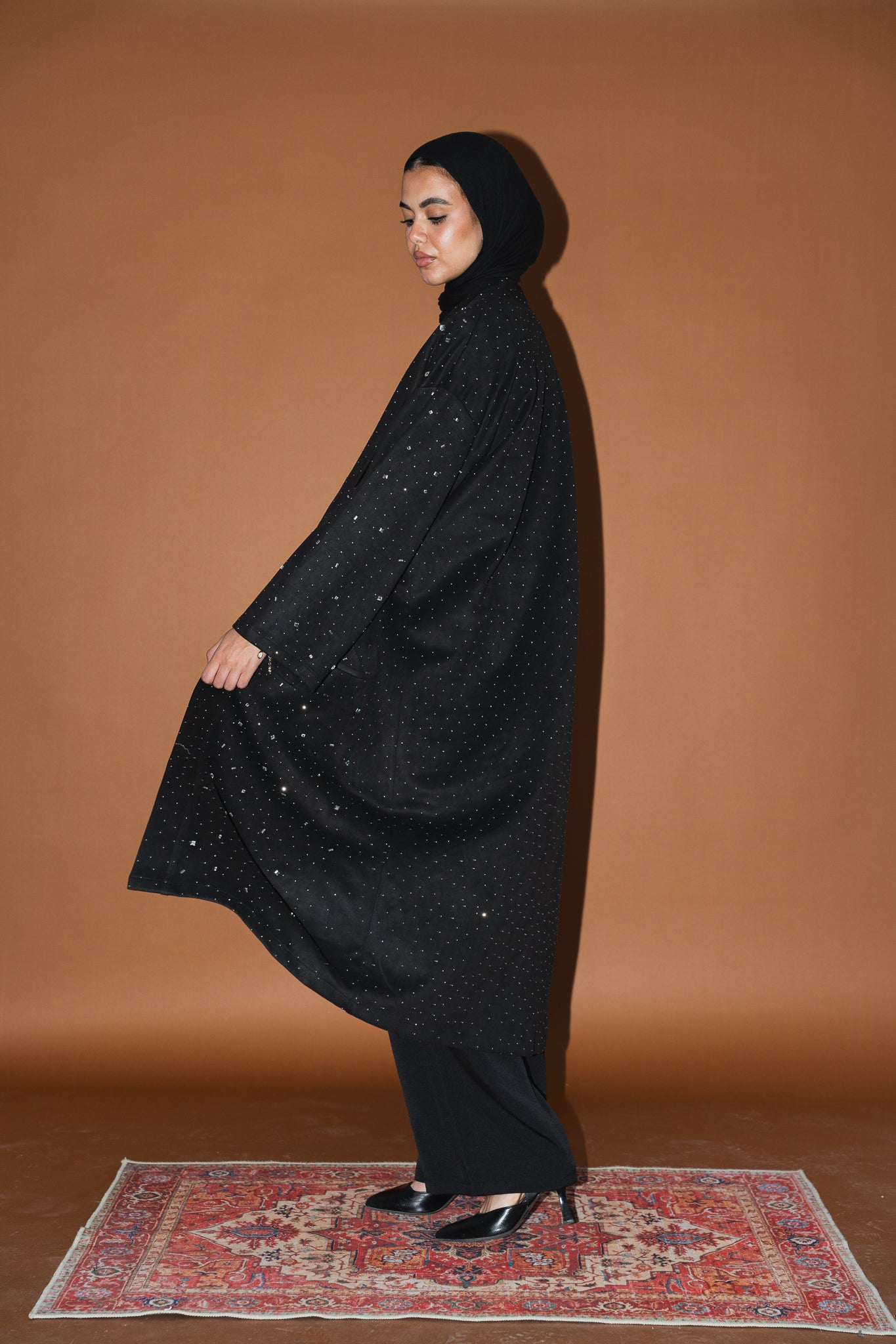 Milky way Stone Cardigan in Black