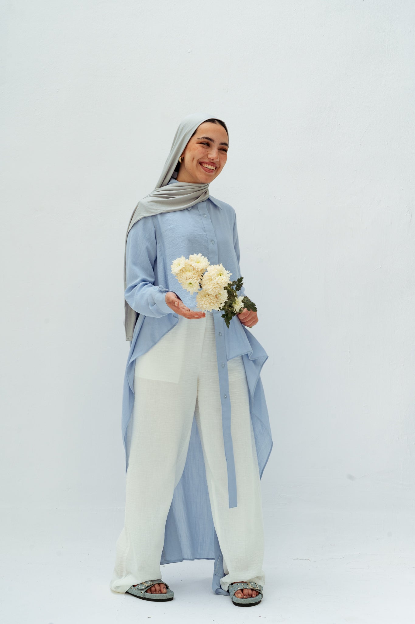 All Around Asymmetric Top in Baby blue