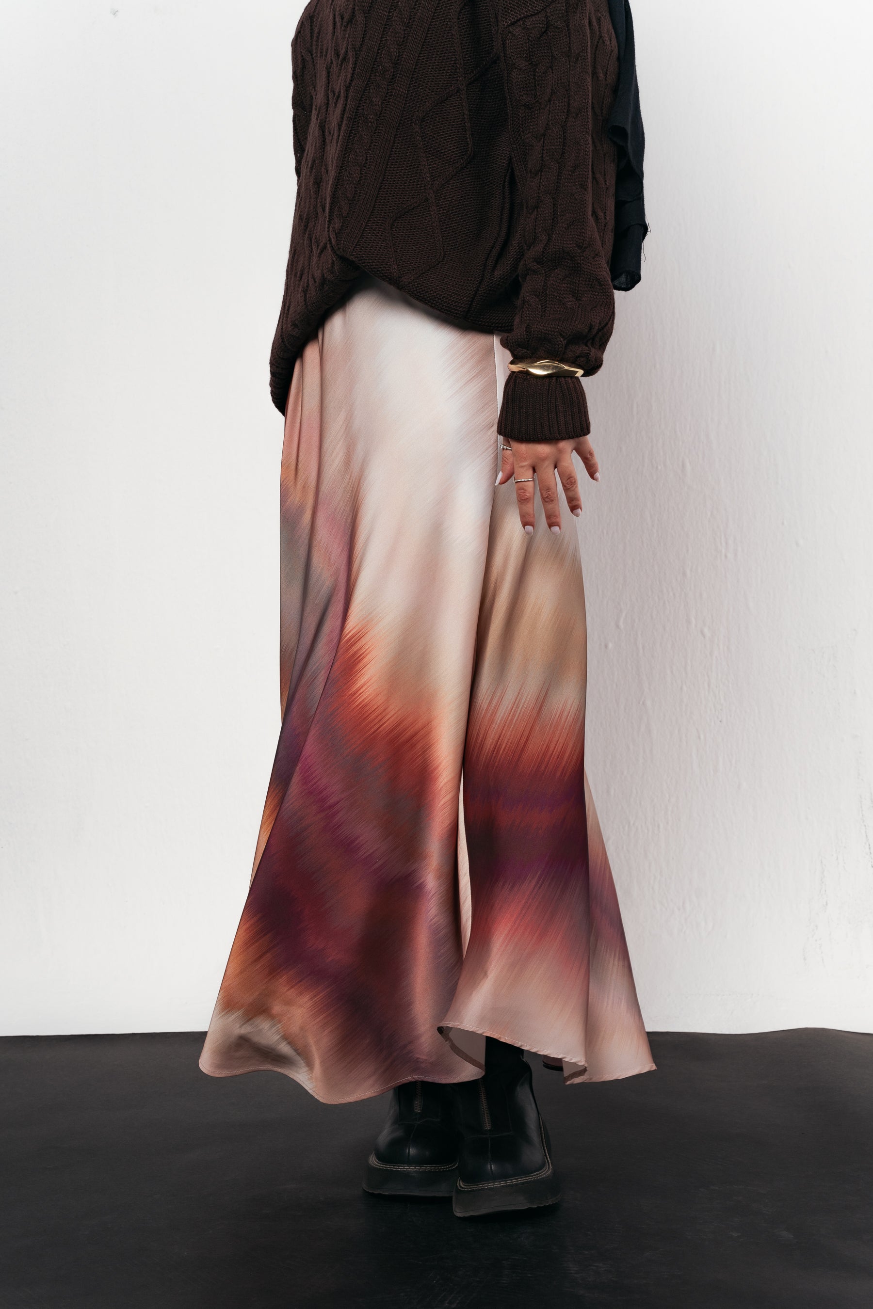 Rosewood Mist Satin Skirt