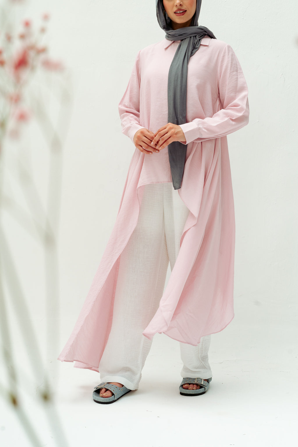 Draped Asymmetrical Top in Rose
