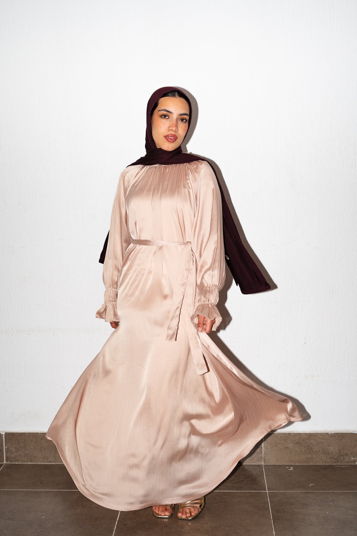 Lily dress in Rose tan