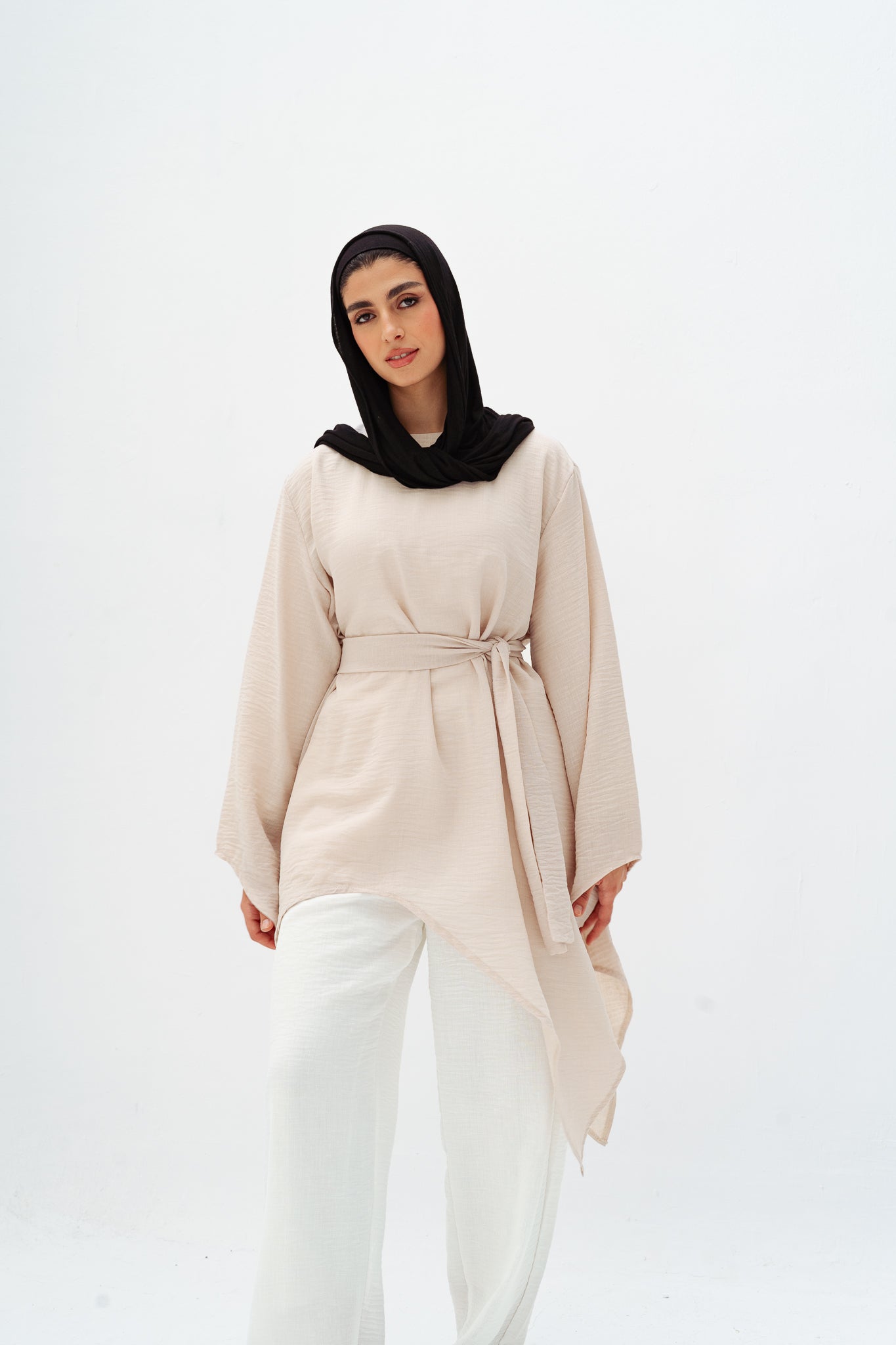 Ella asymmetric top in Beige