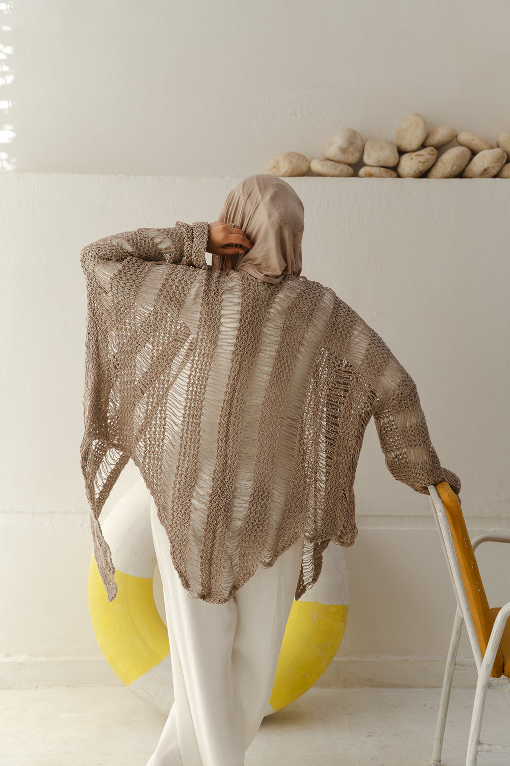 Coastal Crochet Cardigan in Cafe