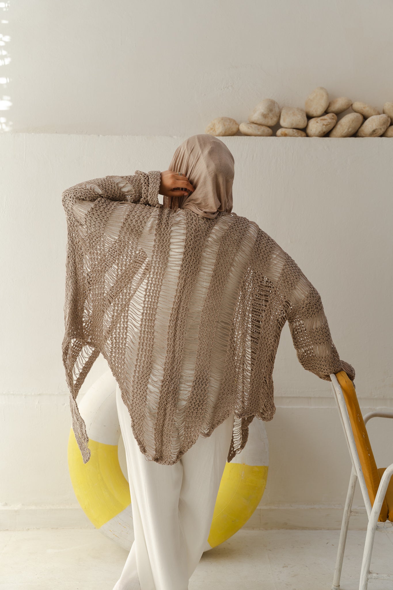 Coastal Crochet Cardigan in Cafe