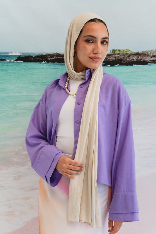 Pastel cloud cropped shirt in Lilac