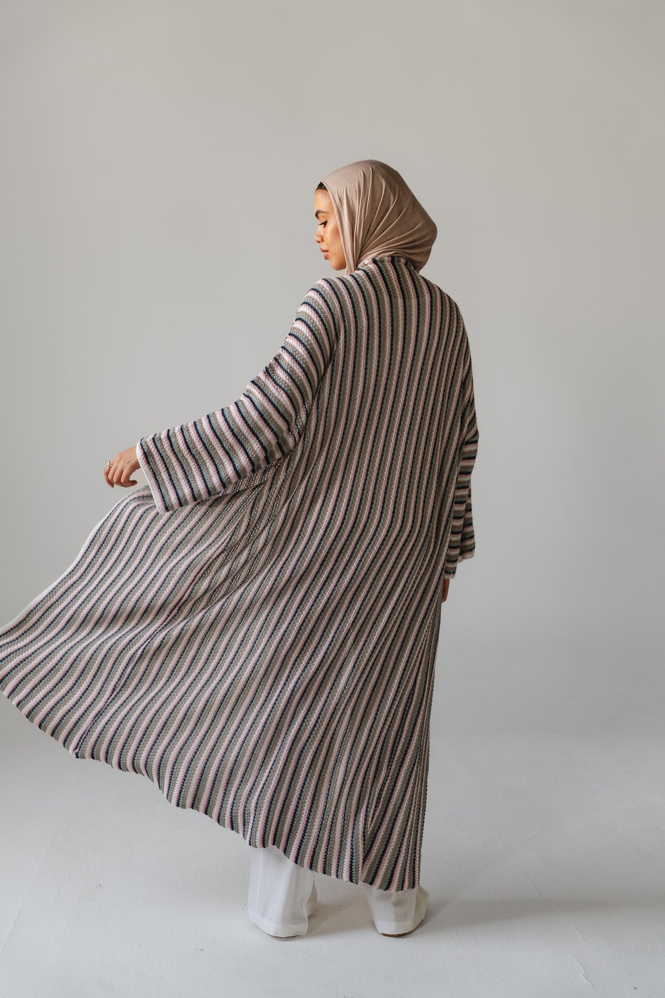 Earthy Waves Crochet Long Cardigan
