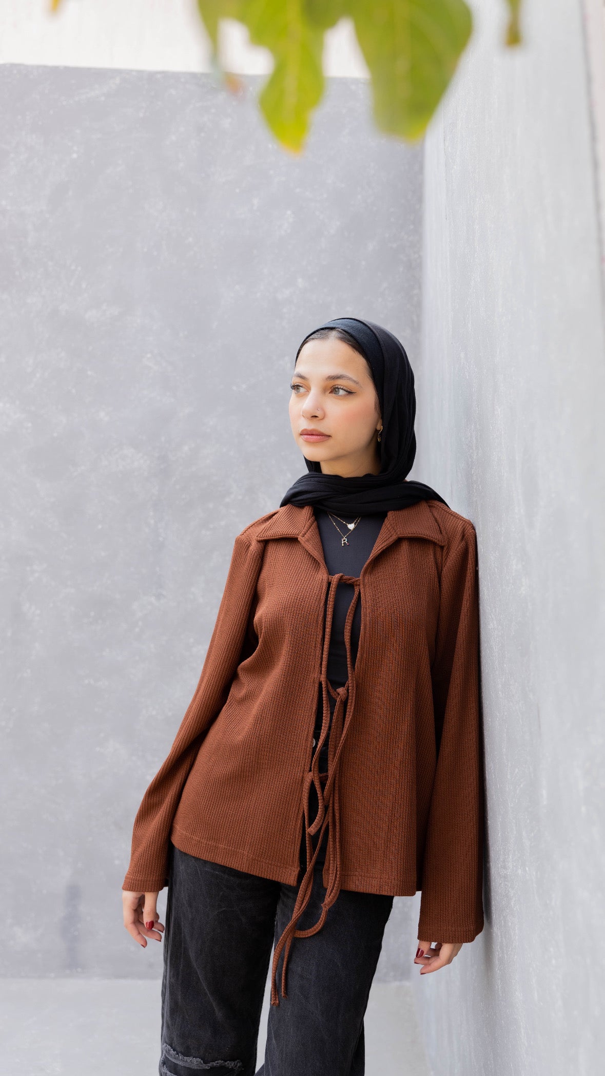 Tied to Go Top in Brick Brown