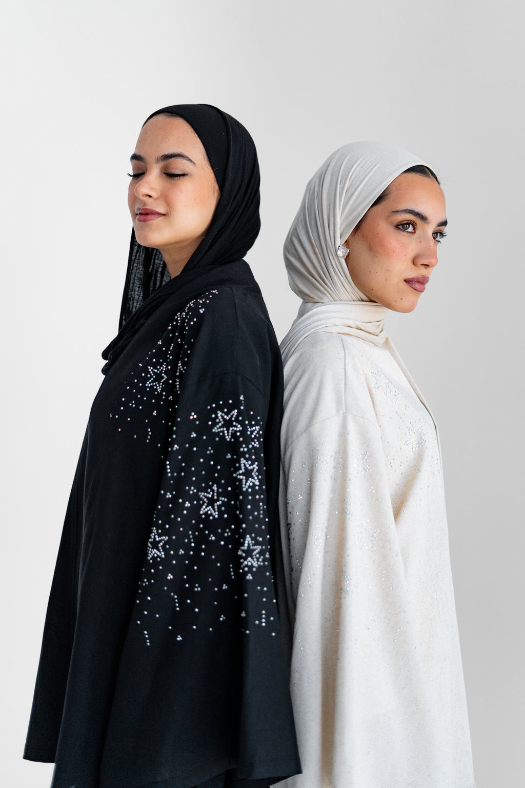 NAJMA Studded kimono in beige