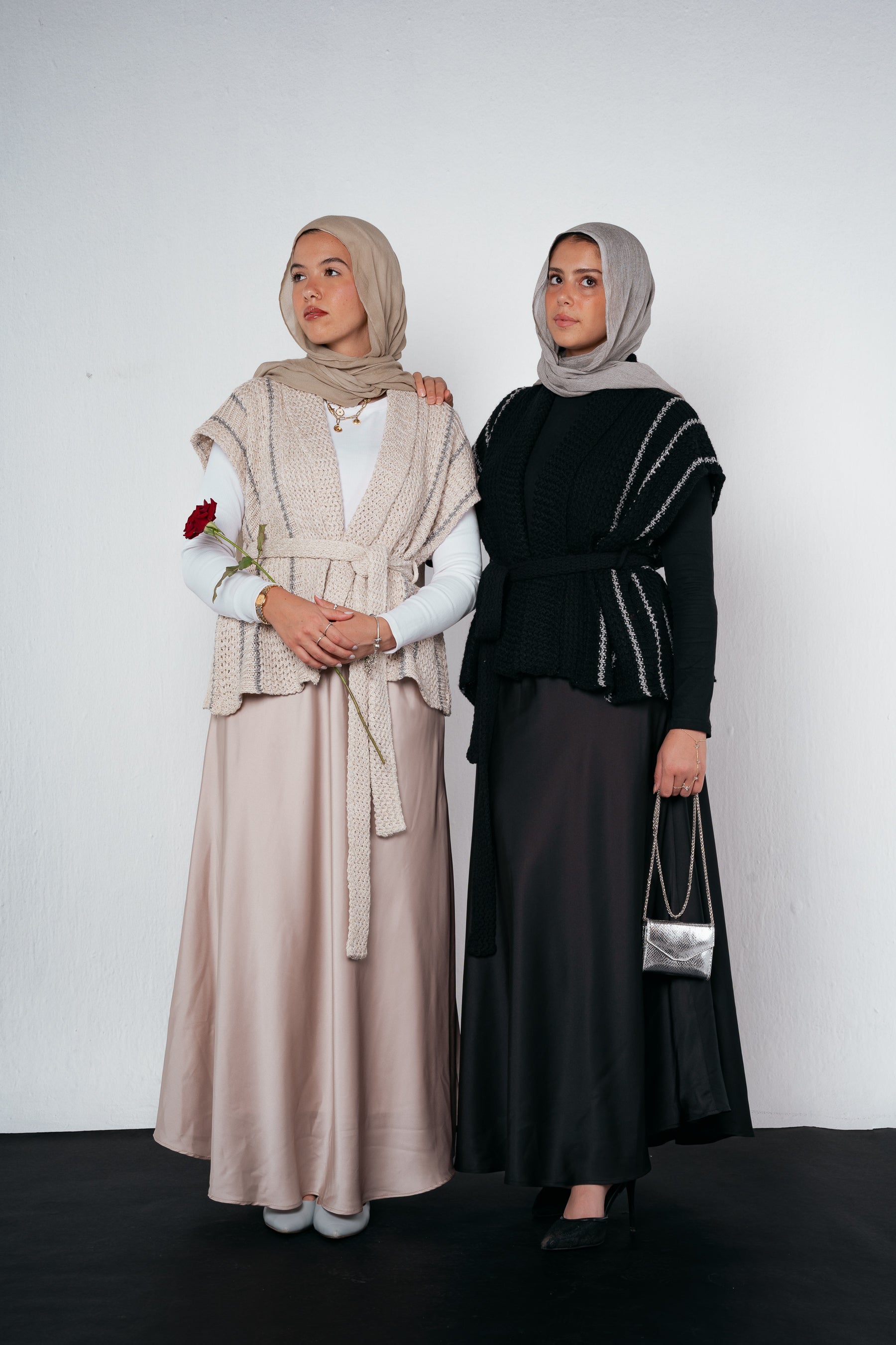 Silver Threads Knit Vest in Black