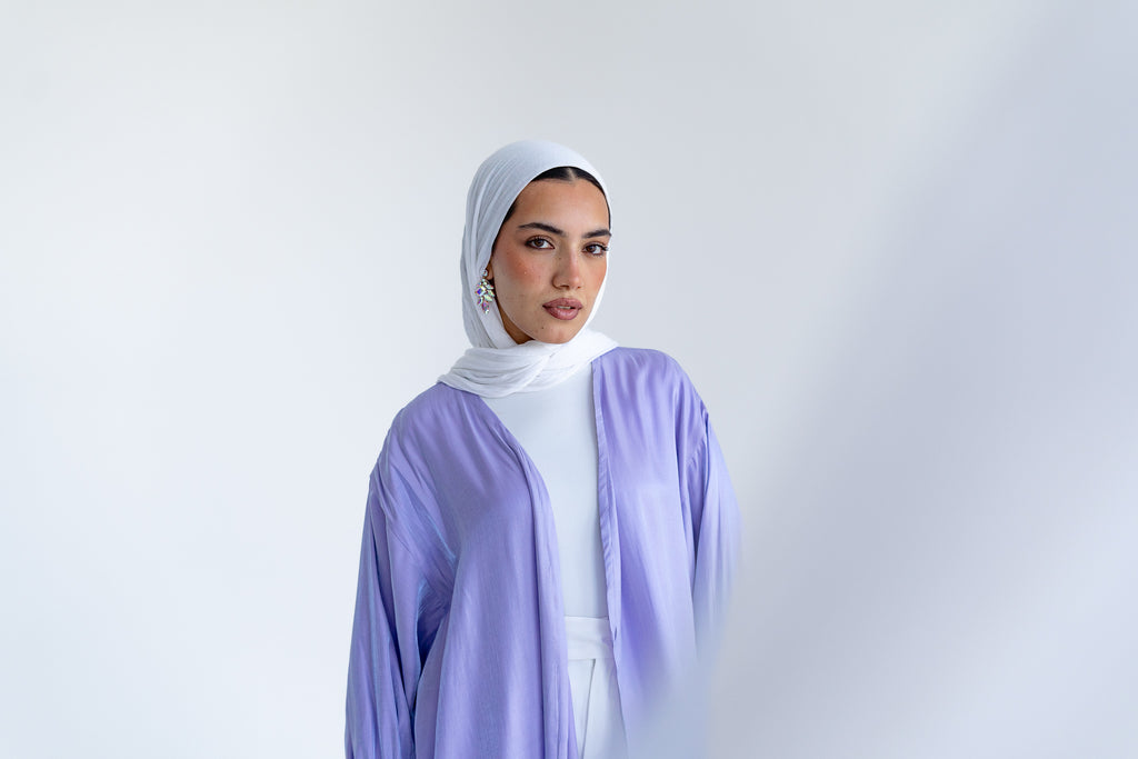 Layal shimmery kimono in Lavender