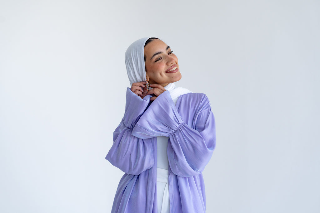 Layal shimmery kimono in Lavender