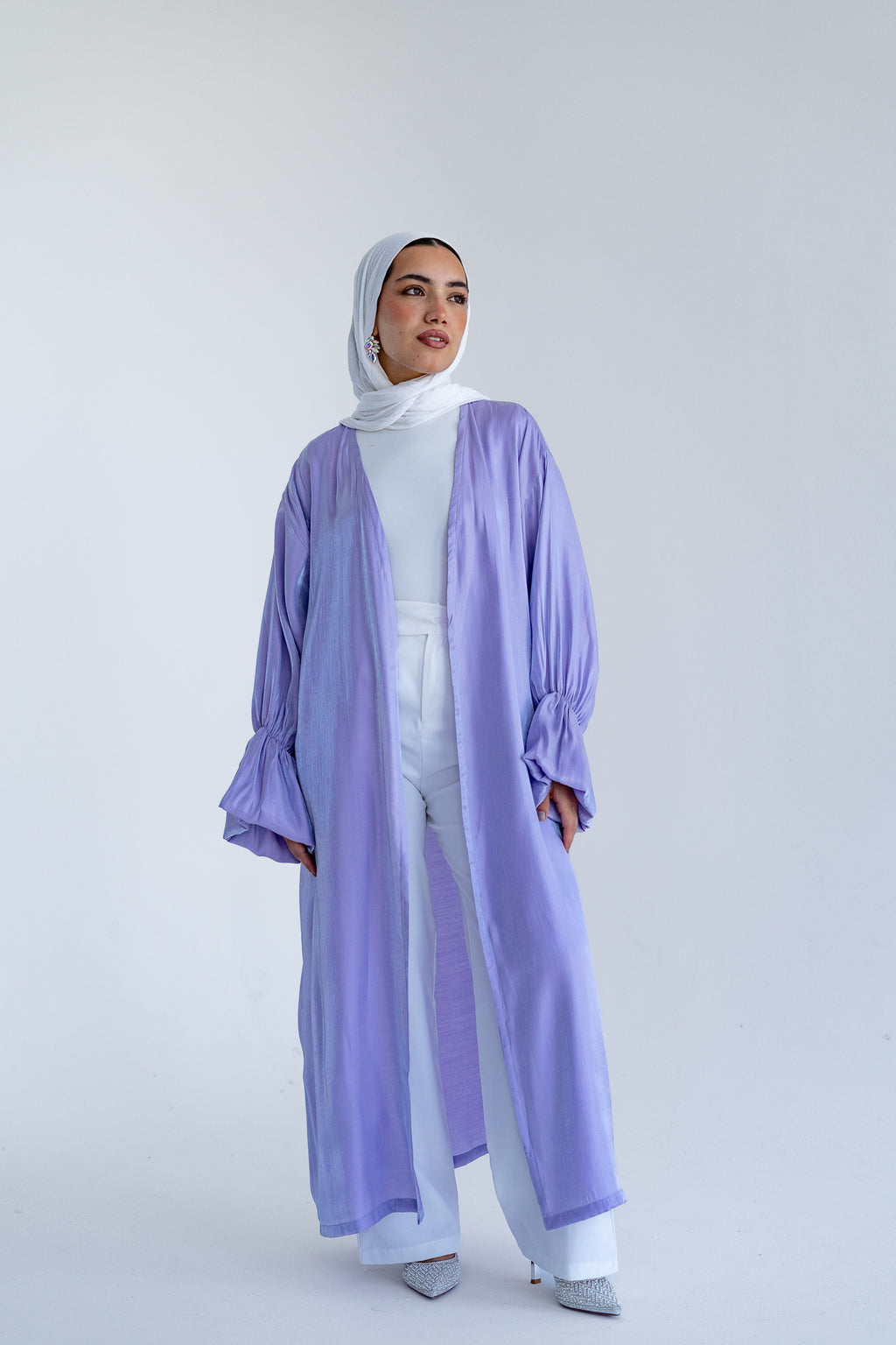 Layal shimmery kimono in Lavender