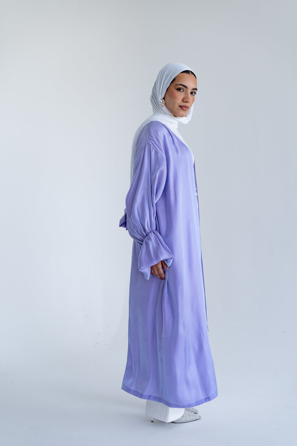 Layal shimmery kimono in Lavender