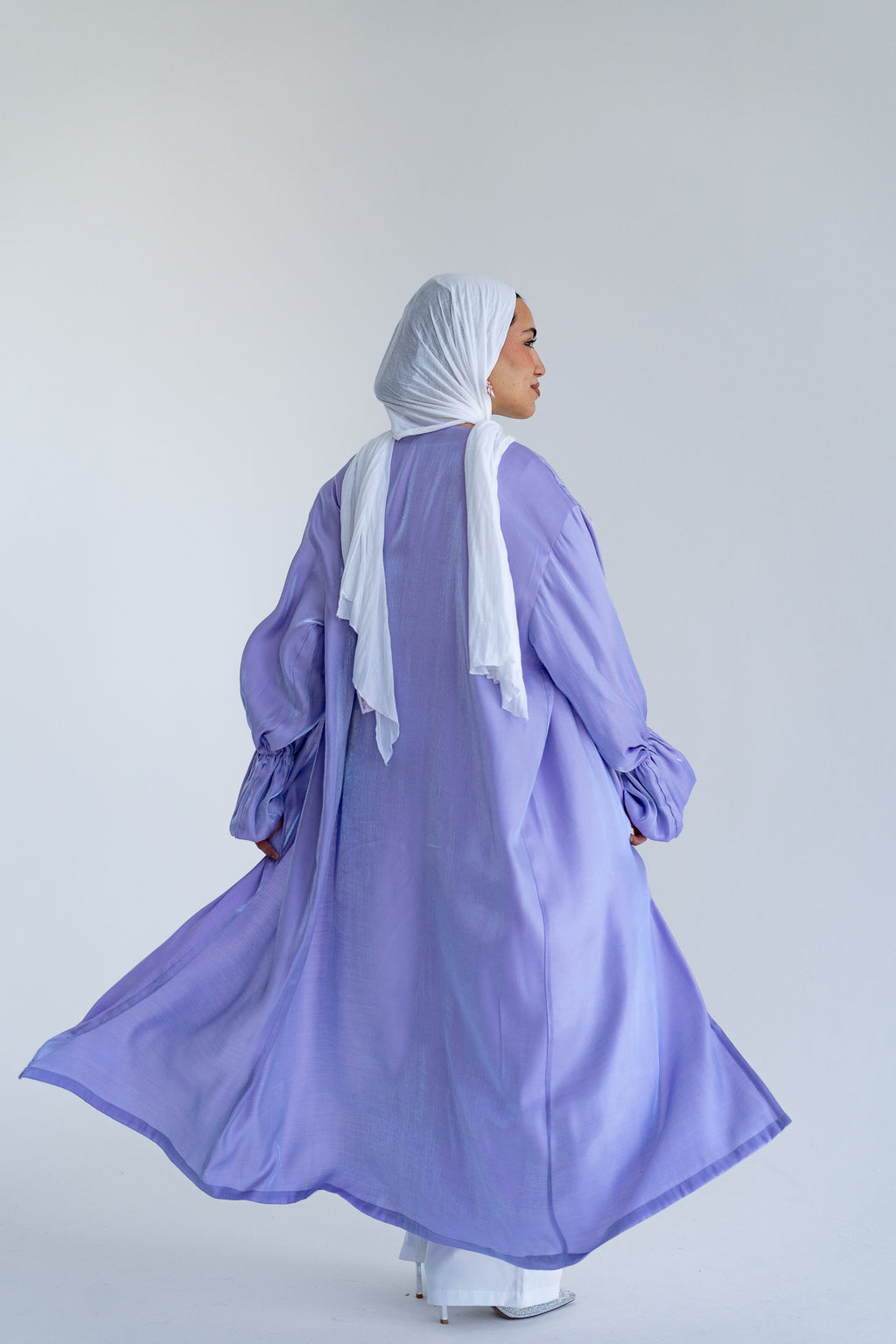Layal shimmery kimono in Lavender