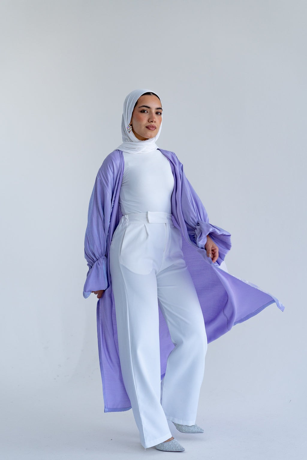 Layal shimmery kimono in Lavender