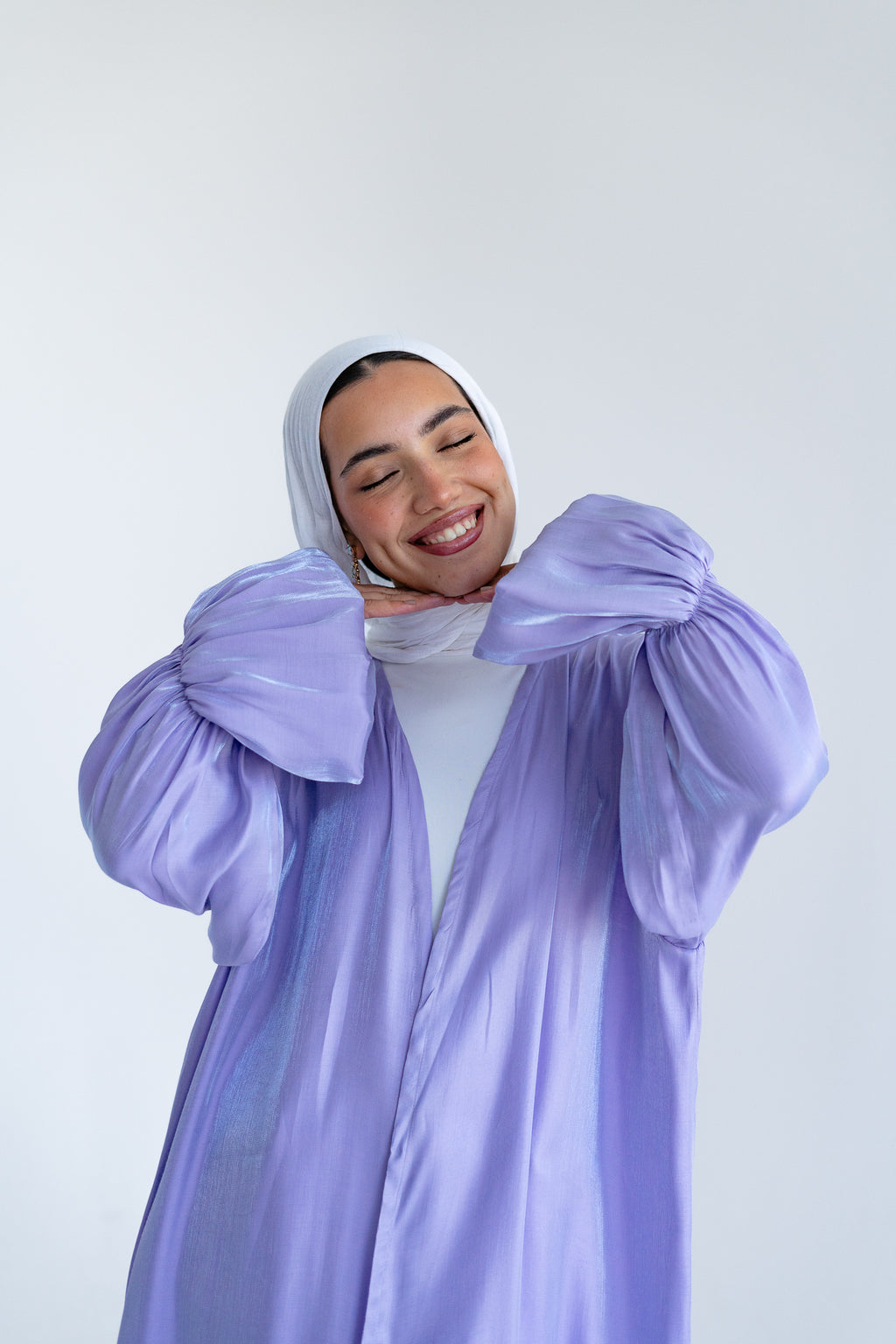 Layal shimmery kimono in Lavender