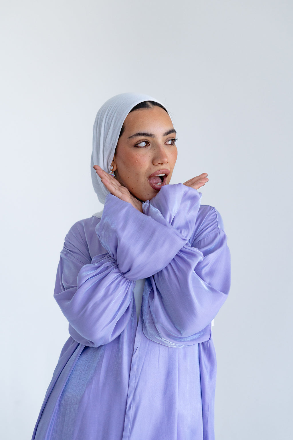 Layal shimmery kimono in Lavender