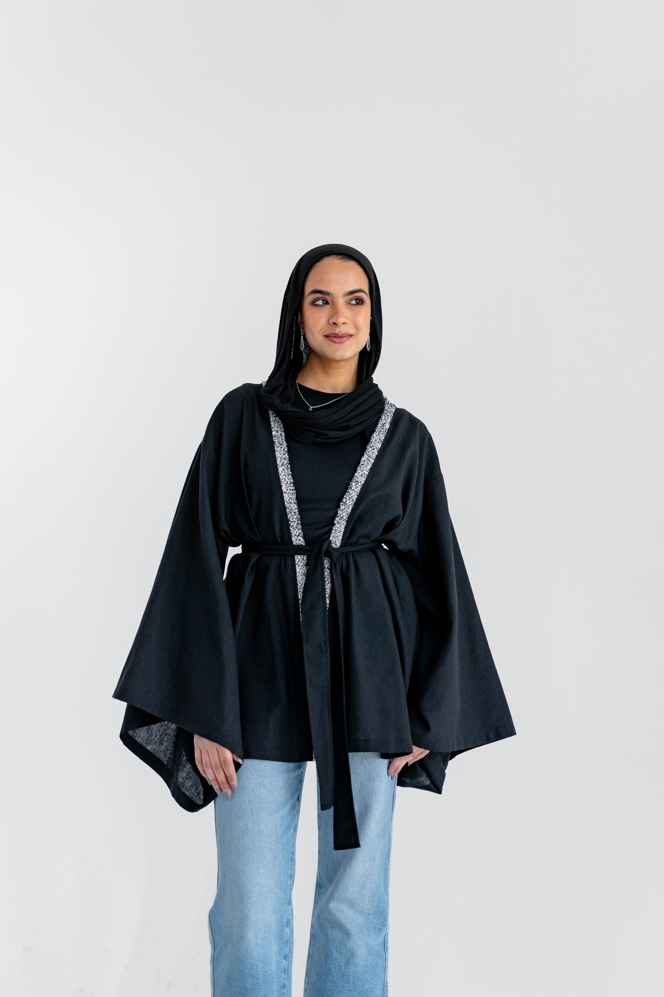 ALIRA Linen kimono in Black