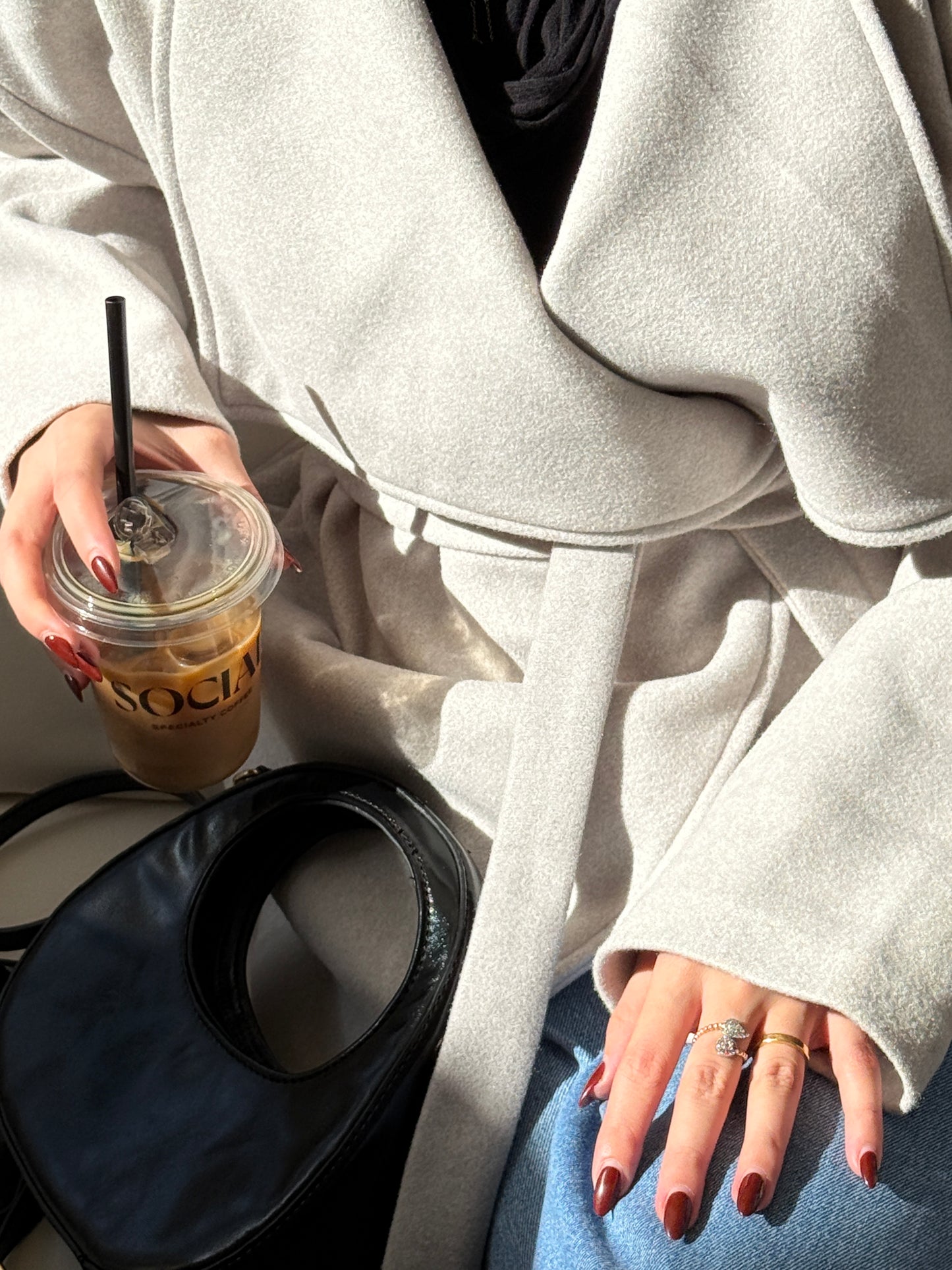 The Wrap Grace Coat in Greige