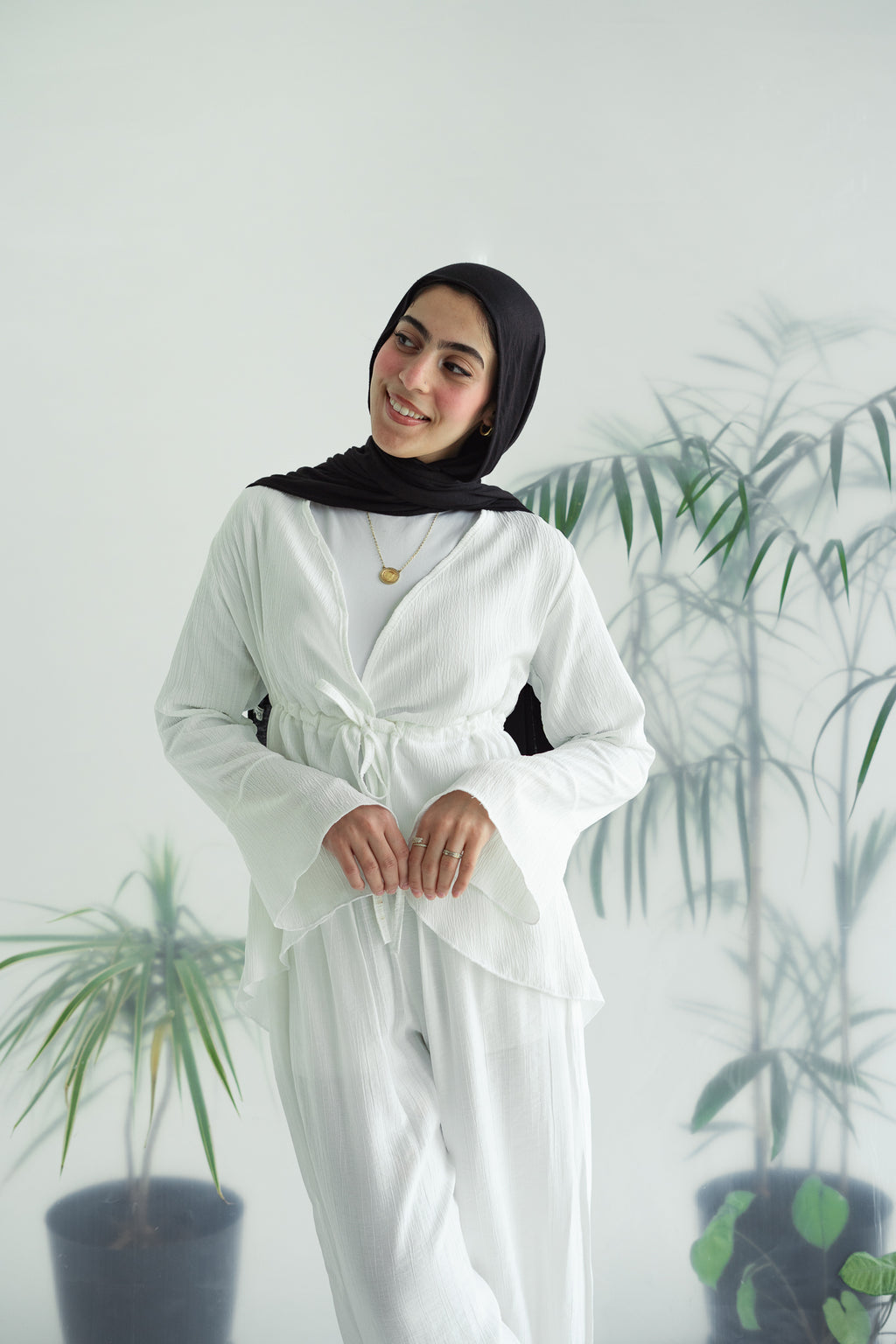 Long celine top in white