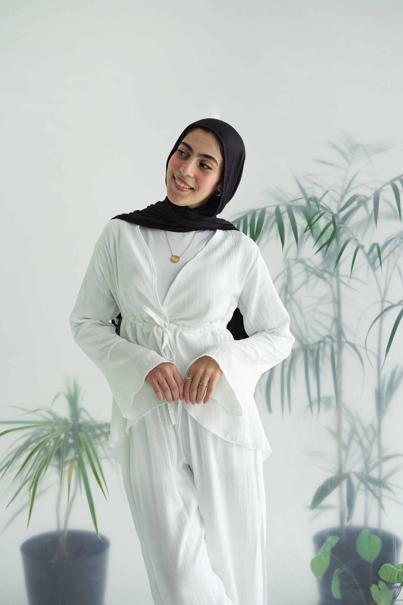 Long celine top in white