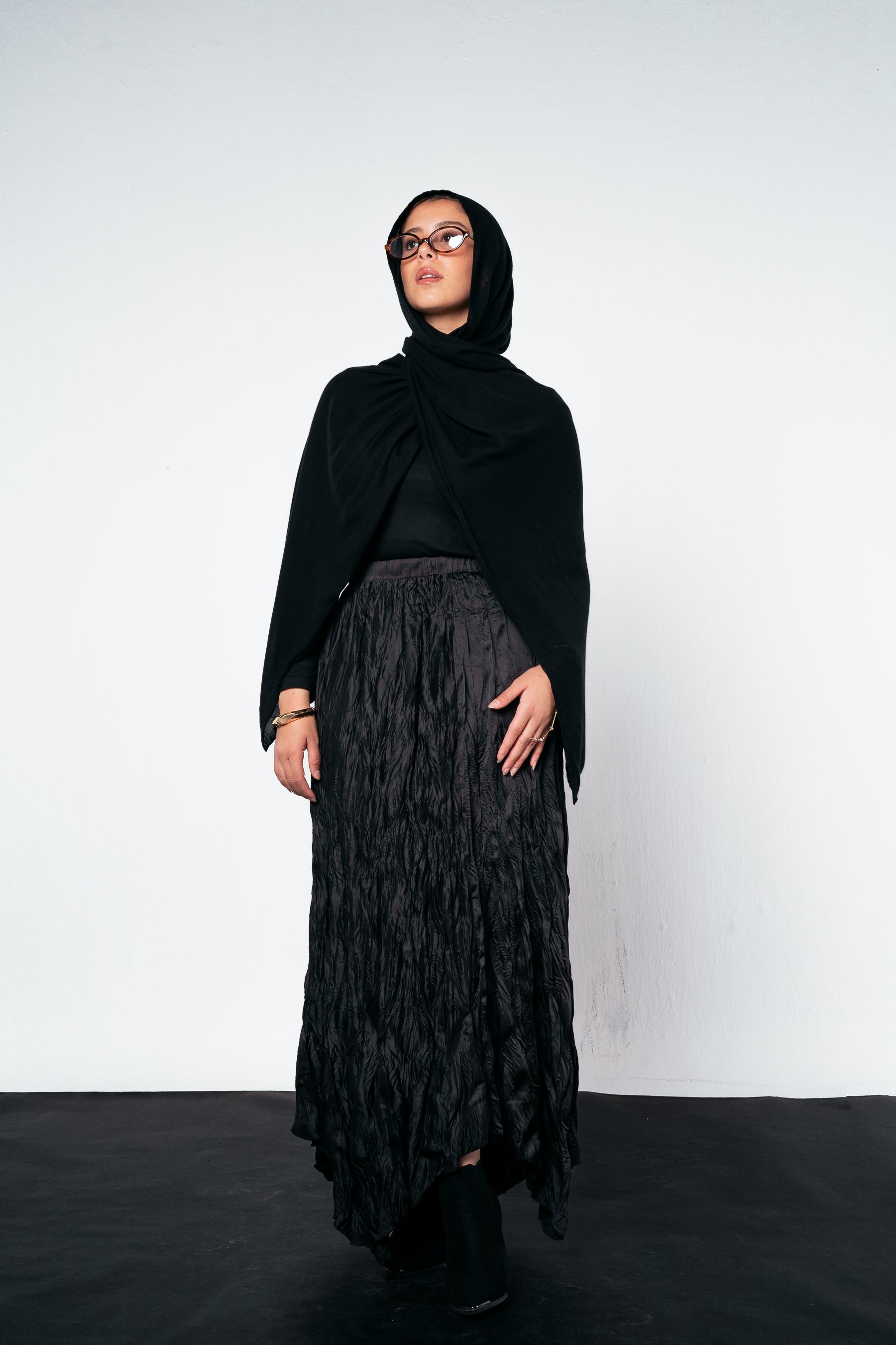 Anne Crushed skirt in Black