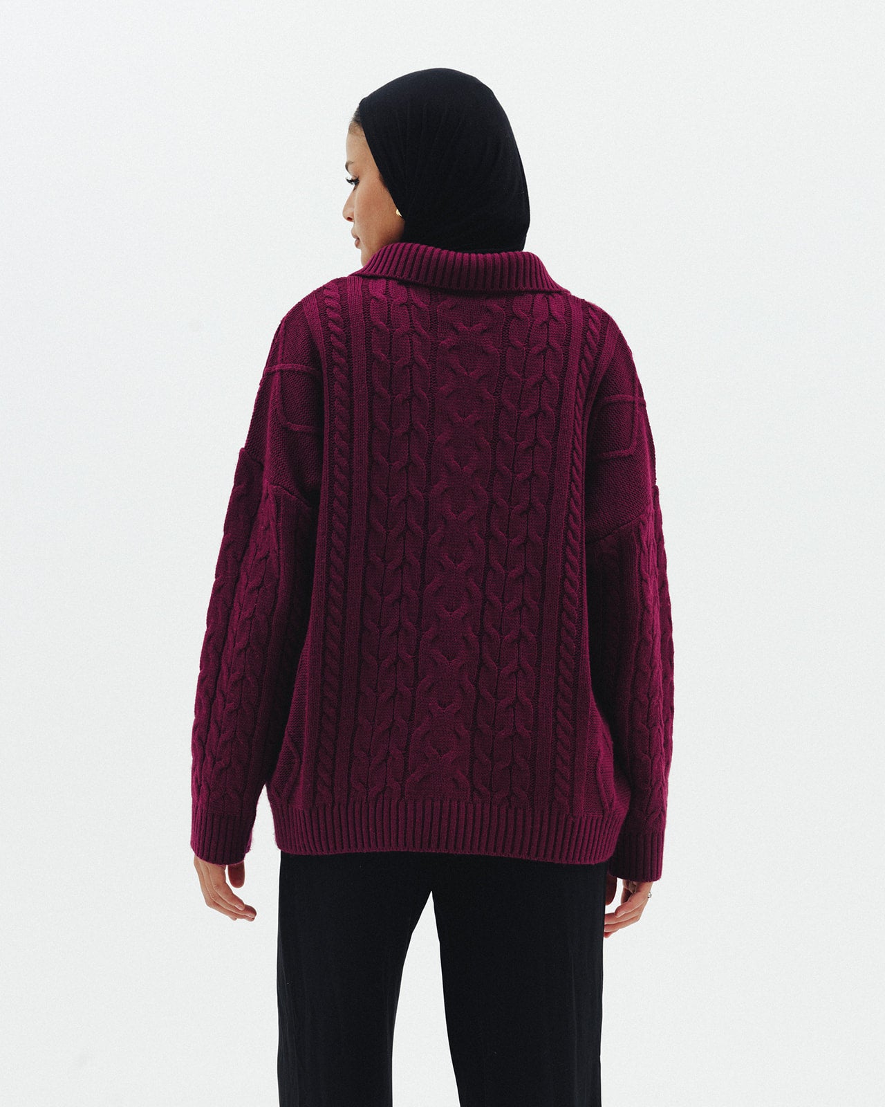 Knit Heaven Pullover in Raspberry