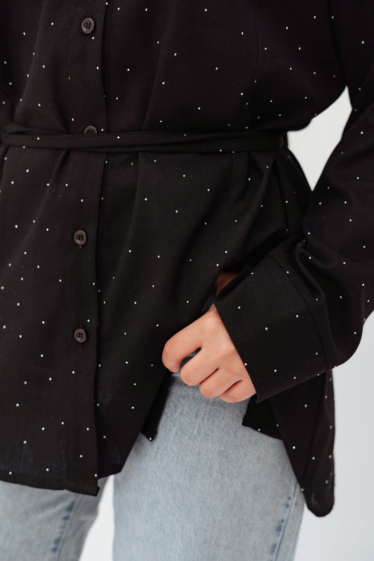 Studded Glam shirt in black