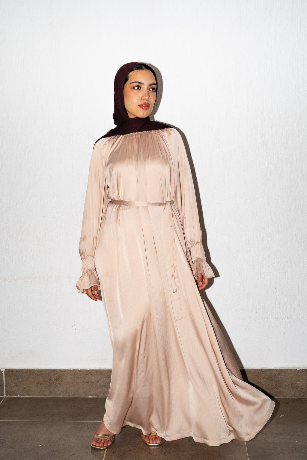 Lily dress in Rose tan
