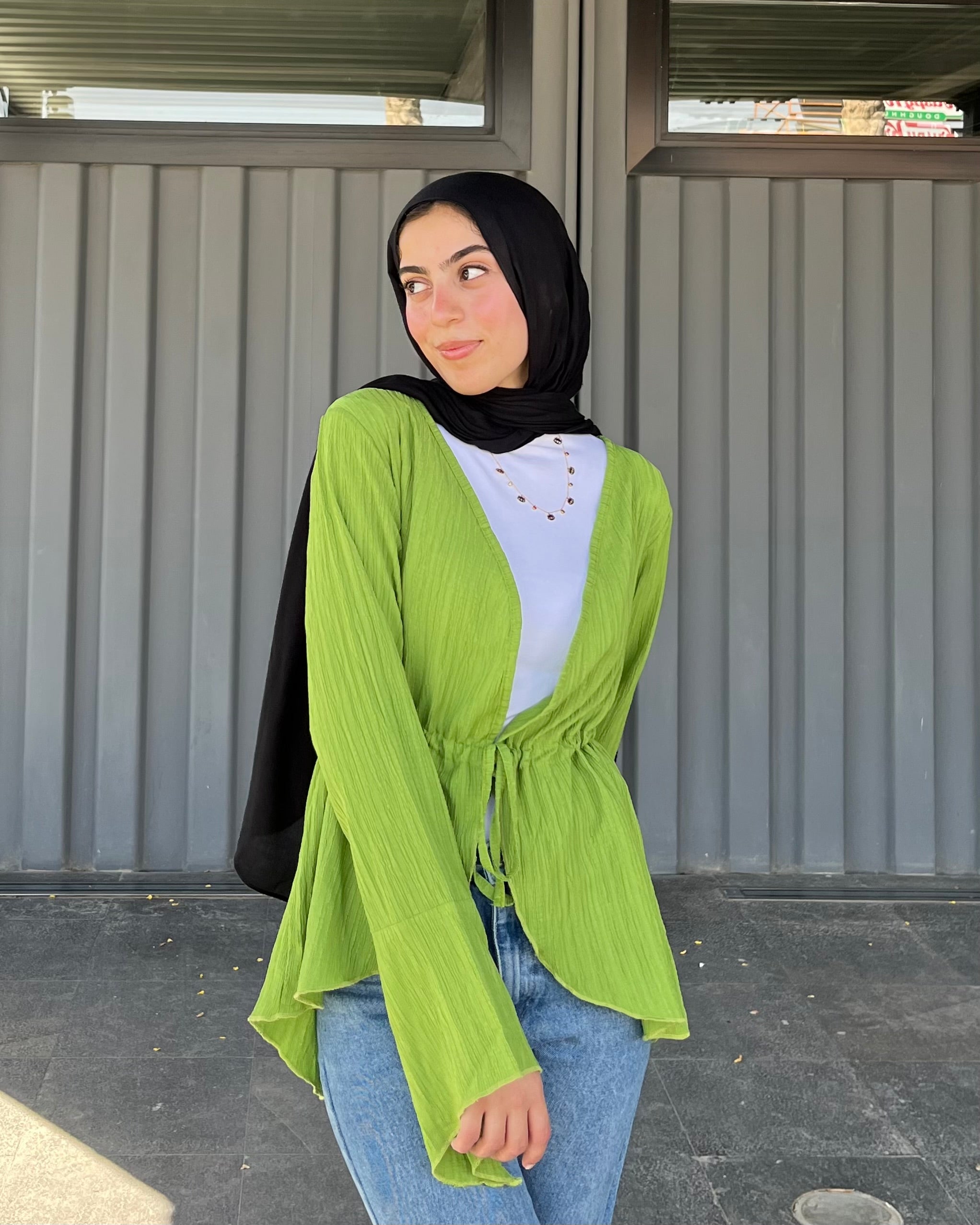 Long celine top in green