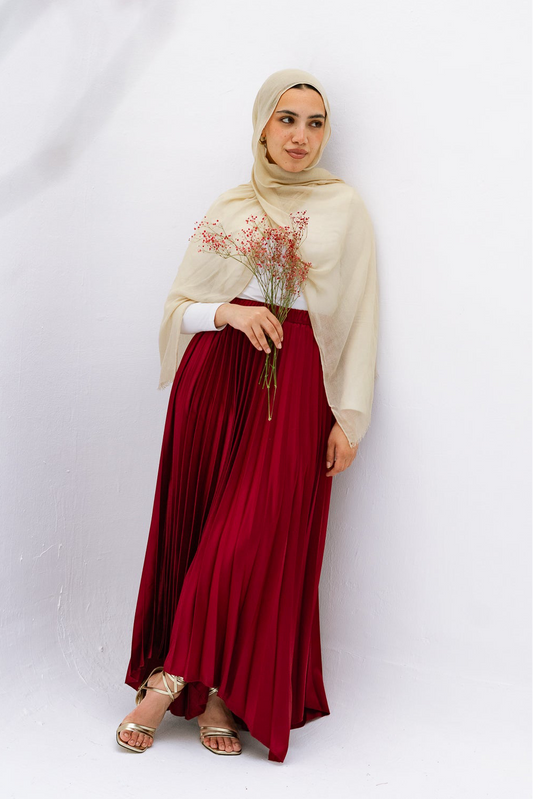 Ash Asymmetrical Skirt in Burgundy