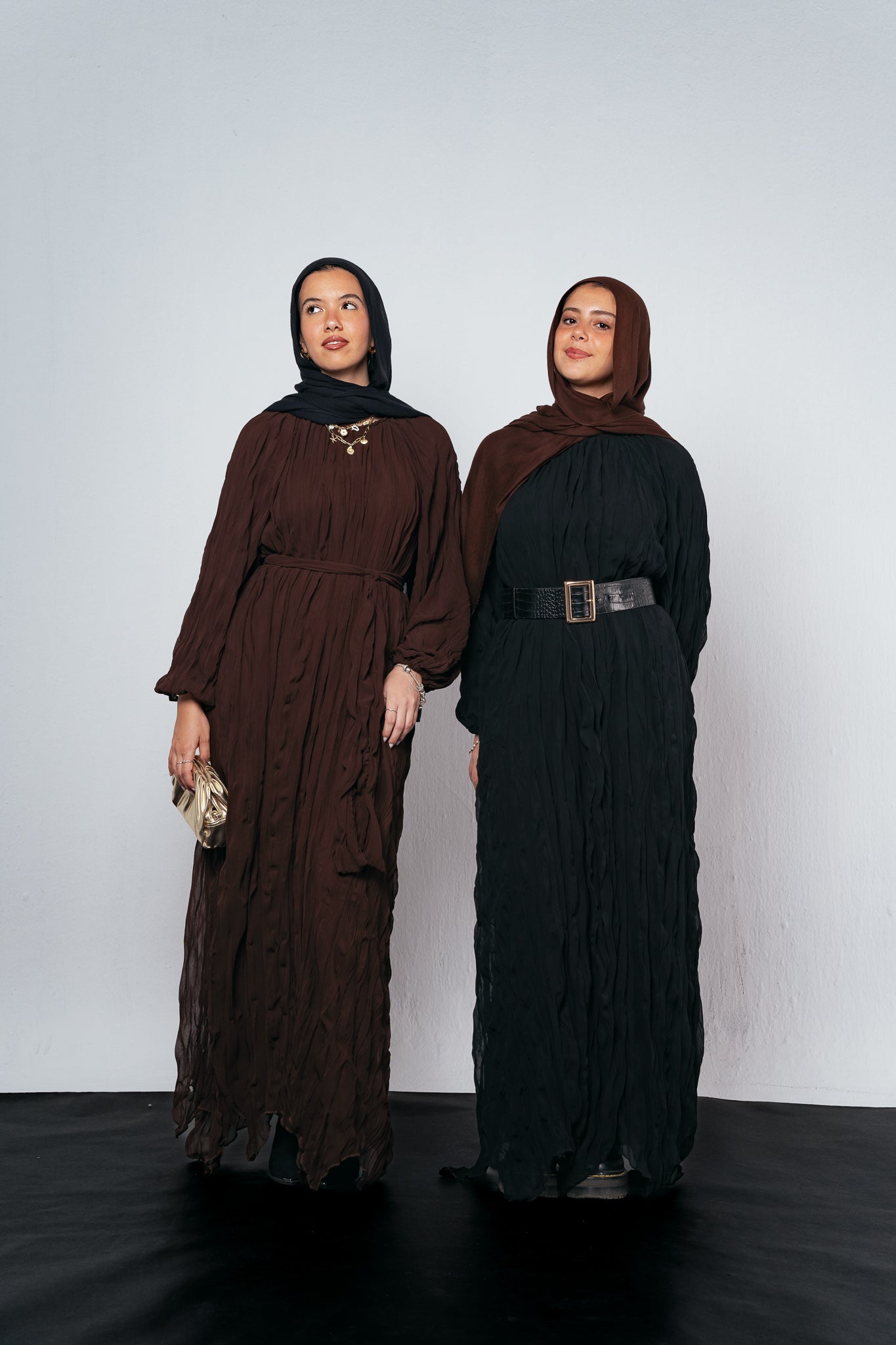 Nazly Crushed Dress in Black