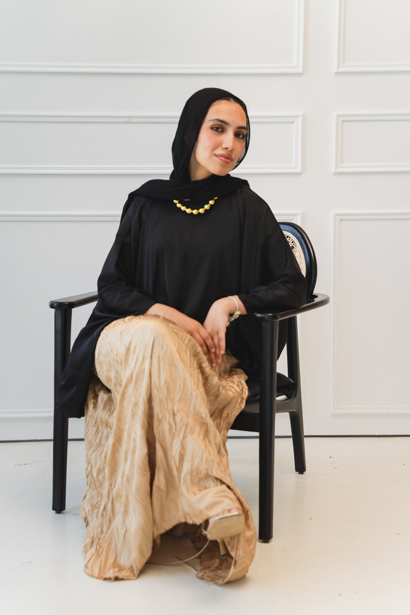Anne Crushed skirt in Golden beige