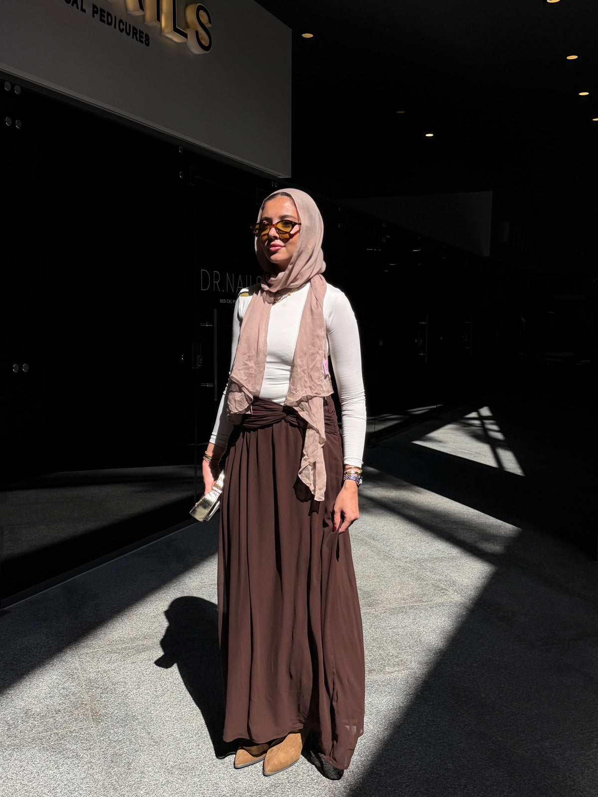Ruby Twisted Skirt in Brown