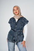 Denim Vest in Dark blue
