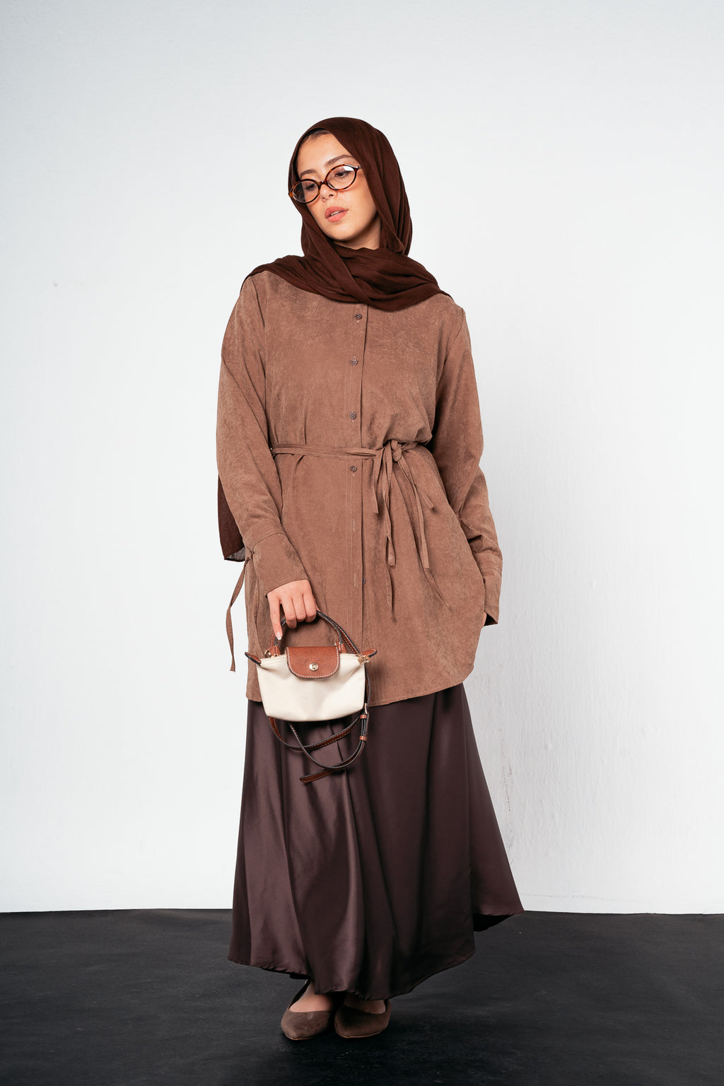 Behind Tie Shirt in Brown