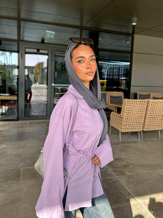 Studded Glam shirt in Lilac
