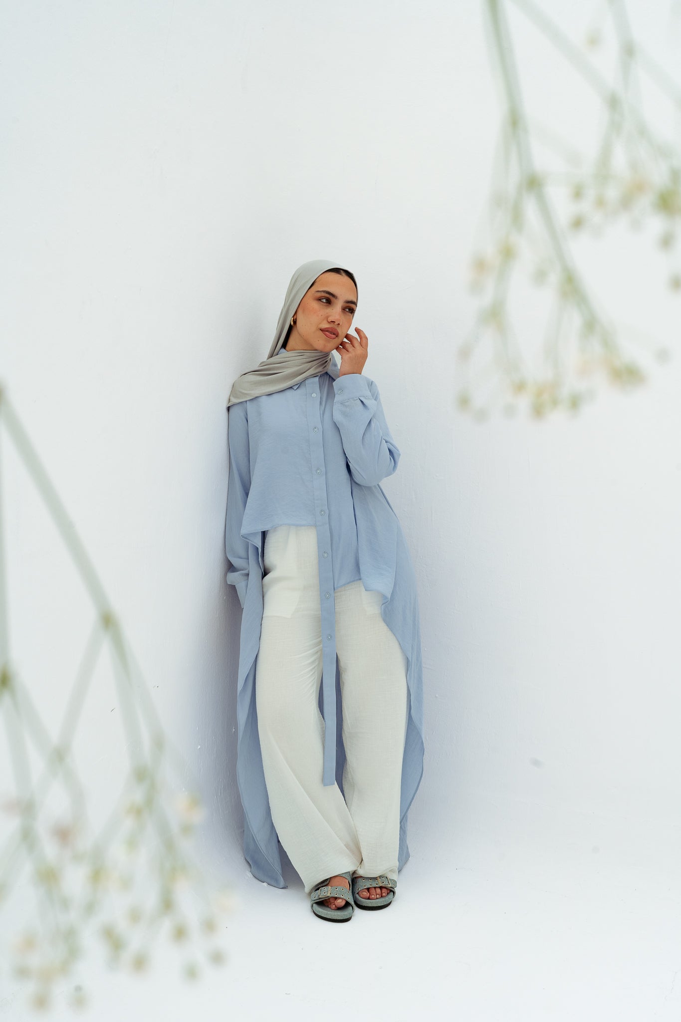 All Around Asymmetric Top in Baby blue